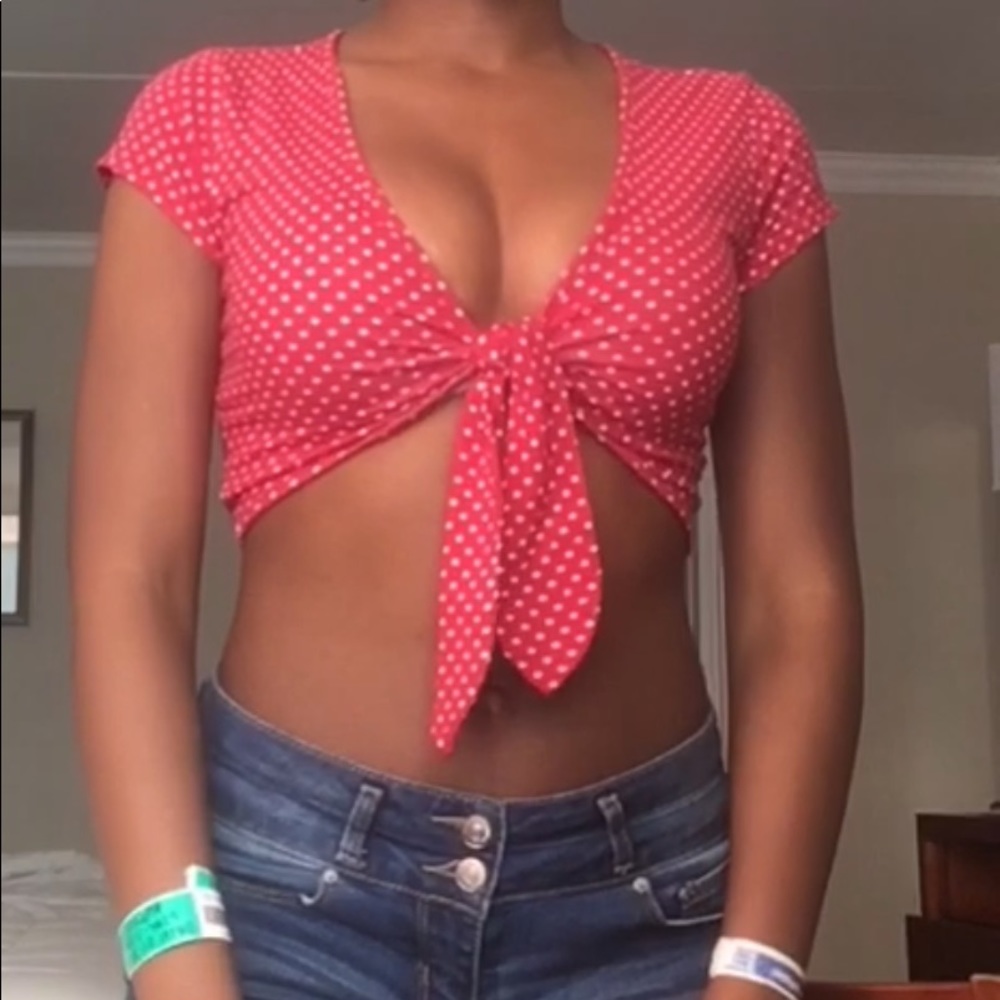 Red Polka Dot Tie-Top